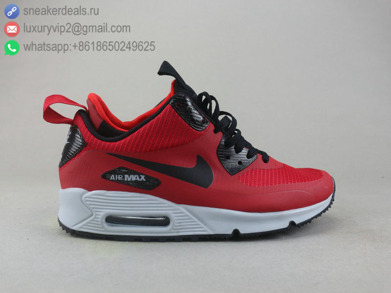 NIKE AIR MAX 90 MID WNTR RED BLACK MEN RUNNING SHOES